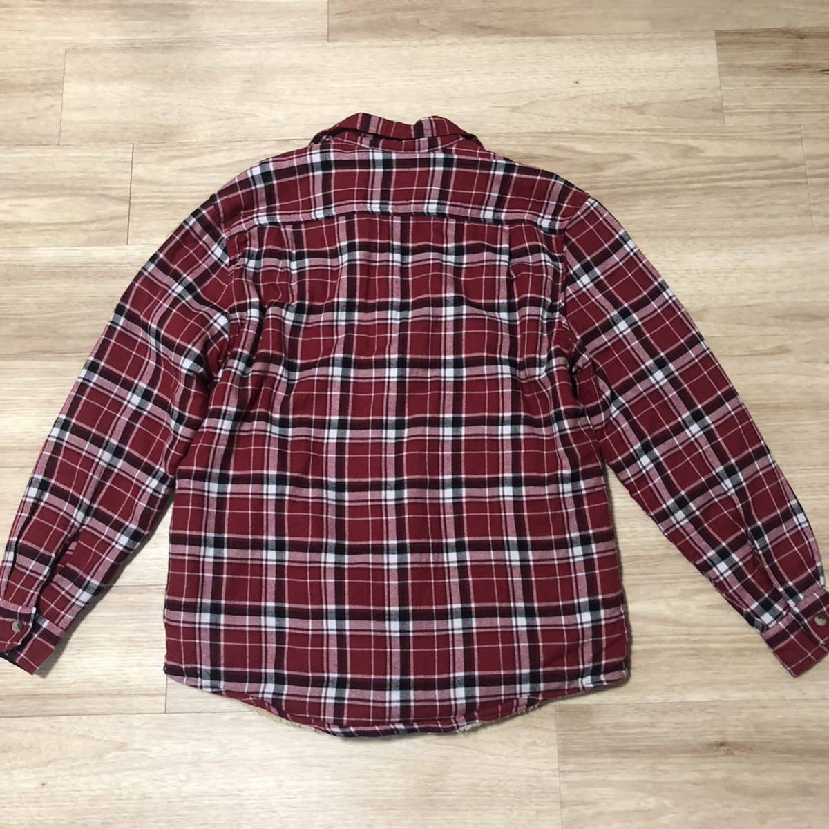 【送料無料】Wrangler 裏ボアネルシャツジャケット赤チェック柄 メンズMサイズ ラングラー長袖シャツ