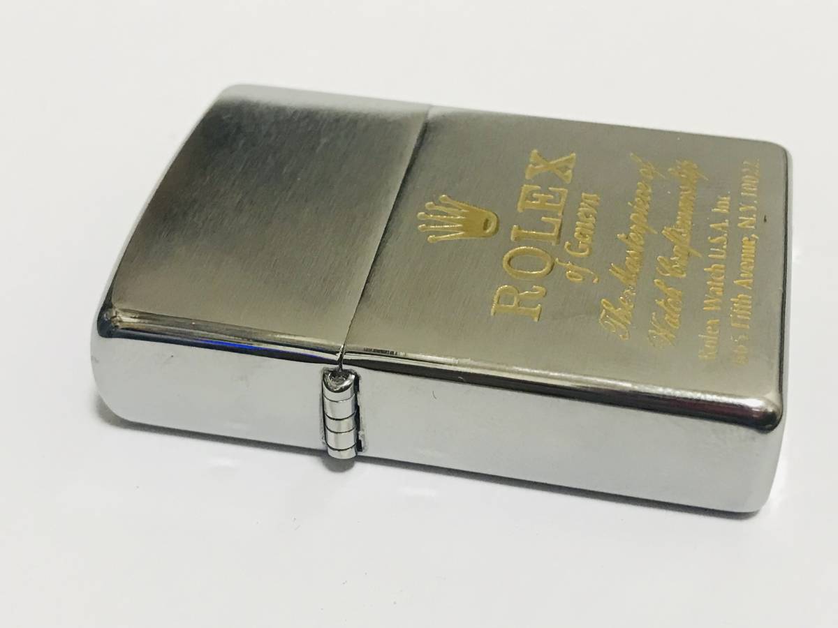 未使用 ZIPPO　ROLEX ロレックス ロゴ 2018年 彫り込み ブラッシュクローム加工 オイルライター 箱付き_画像8