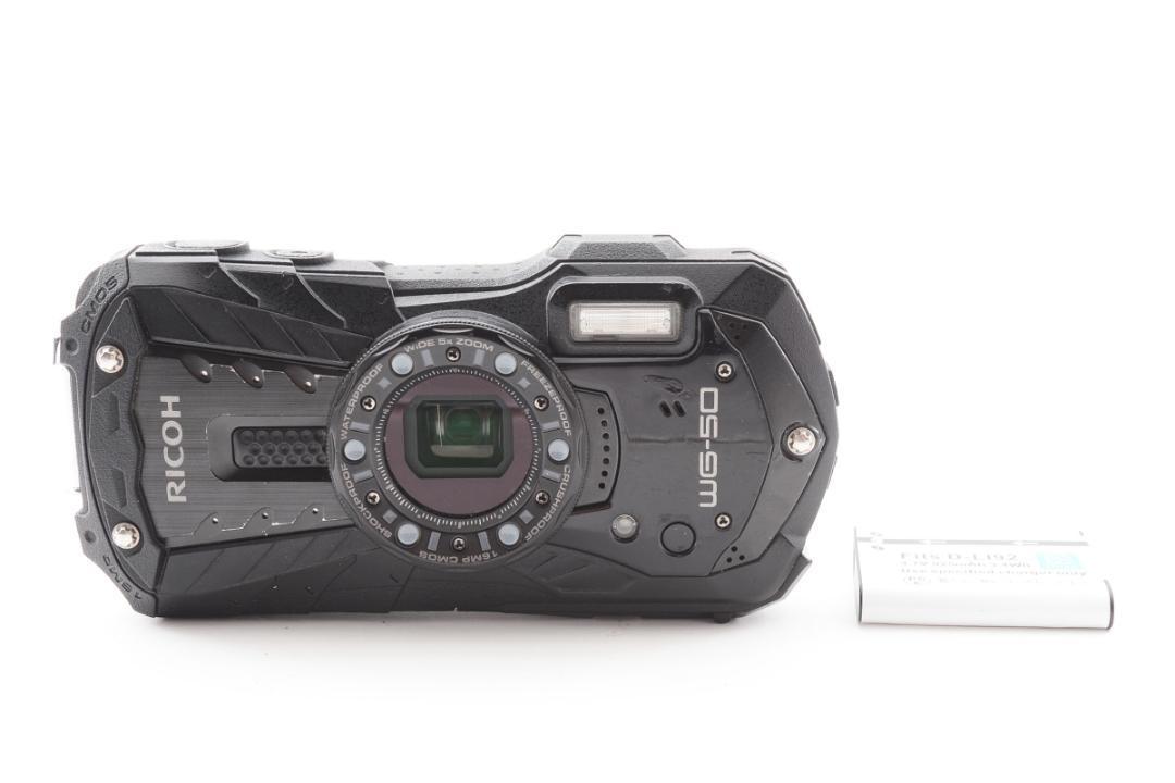 【585】美品 RICOH リコー WG-50 防水 防塵 ブラック コンパクトデジタルカメラ