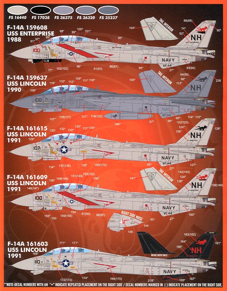 1/48 ファーボールデカール　F-14A カラー&マーキング (11) VF-114_画像3