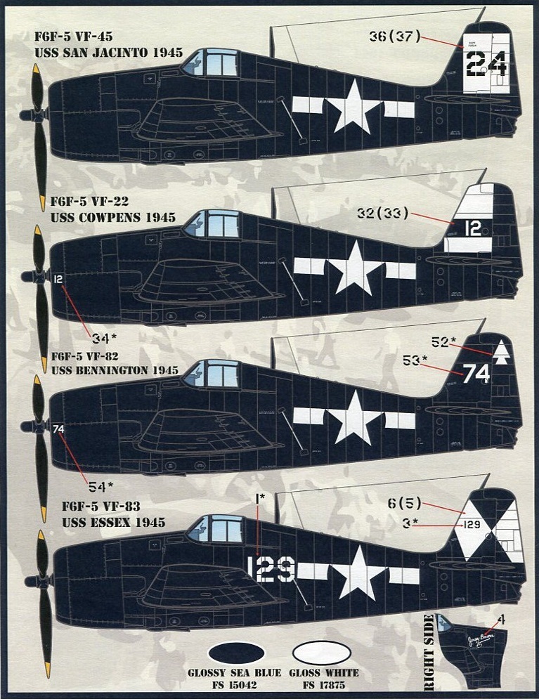 1/48 ファーボールデカール　F6F-5 ヘルキャット カラー&マーキング (2)_画像4