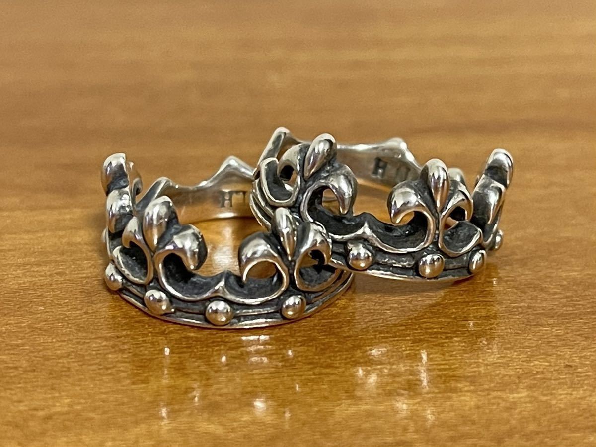[ прекрасный товар ]A&G половина Crown кольцо 7 номер 2 шт. комплект Silver925 гарантия - имеется /e- and ji- серебряный 925 кольцо 