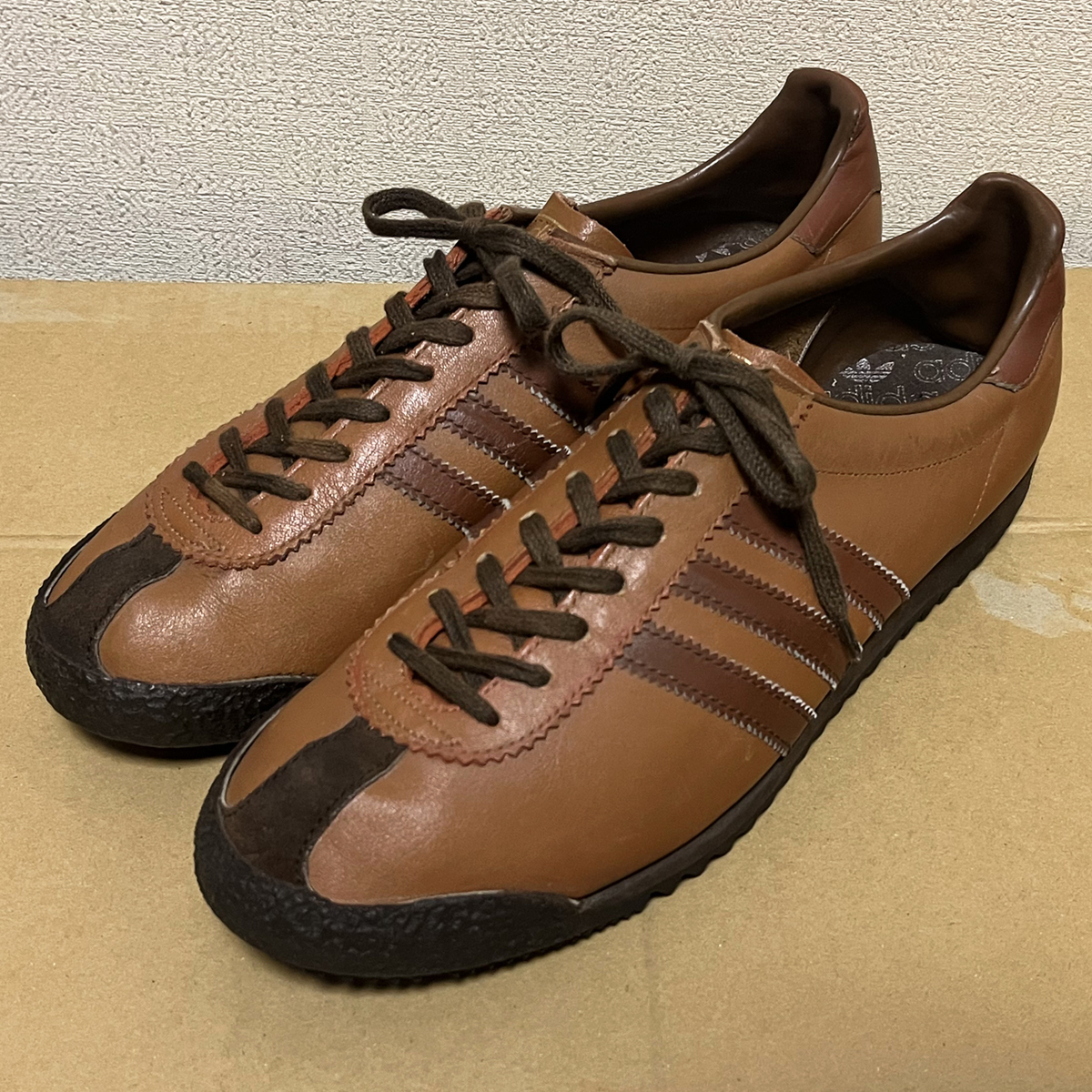 レア US12 ユーゴスラビア製ビンテージ adidas アディダス San Francisco サンフランシスコ レザースニーカー ブラウン 70s 80s フランス製_画像1