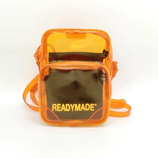 レディメイド SMALL SHOULDER BAG ショルダーバッグ クリア スケルトン カバン メンズ オレンジ READYMADE 鞄 DF8887■