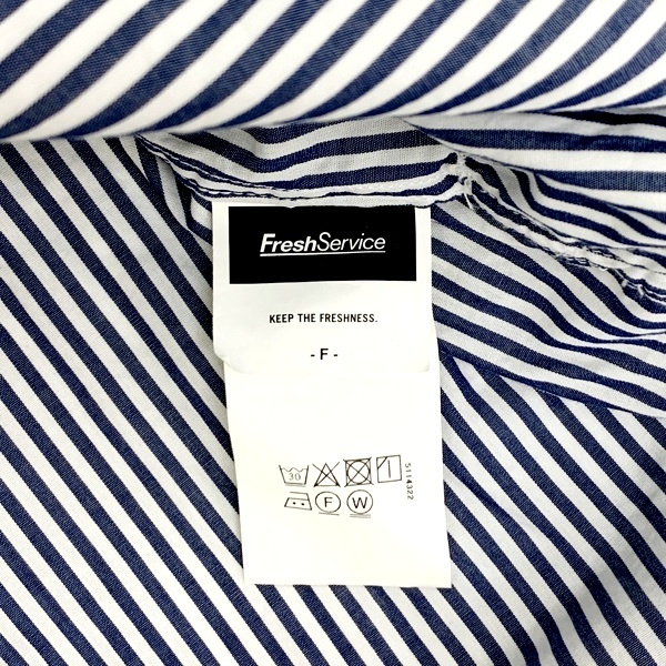 フレッシュサービス CORPORATE STRIPE REGULAR COLLAR SHIRT 美品 ストライプシャツ FSW-22-SH_152 FreshService トップス DM9887■_画像6