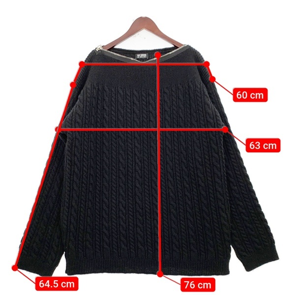 ラフシモンズ 20AW Knit Sweater with zip at neckline ジップ ニット セーター ケーブル編み Lサイズ RAF SIMONS トップス DM10104■_画像8