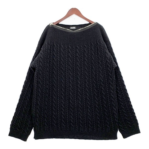 ラフシモンズ 20AW Knit Sweater with zip at neckline ジップ ニット セーター ケーブル編み Lサイズ RAF SIMONS トップス DM10104■_画像1