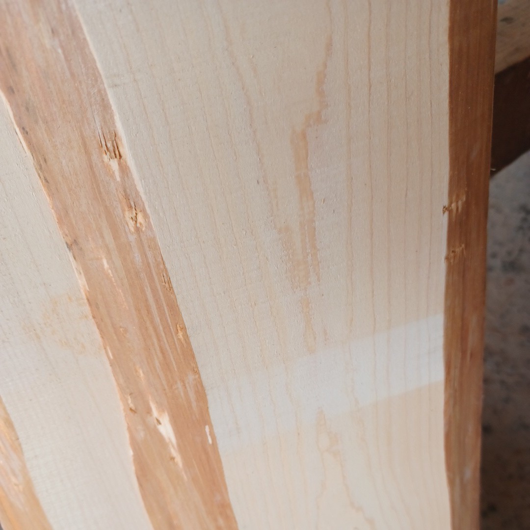 C-1539 　国産ひのき　耳付節板　2枚セット　テーブル　棚板　看板　一枚板　無垢材　桧　檜　DIY_画像10