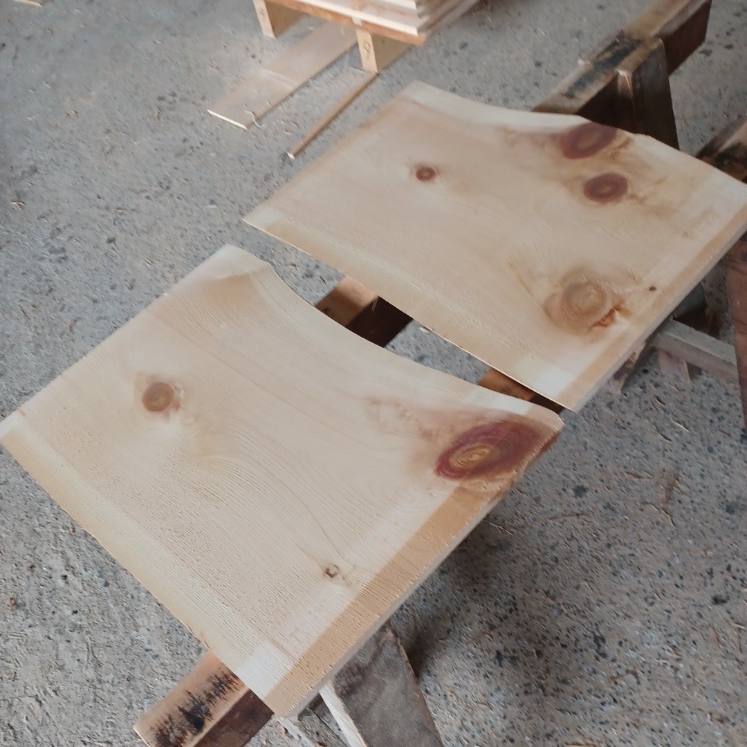 C-1549 　国産ひのき　耳付節板　2枚セット　テーブル　棚板　看板　一枚板　無垢材　桧　檜　DIY_画像7