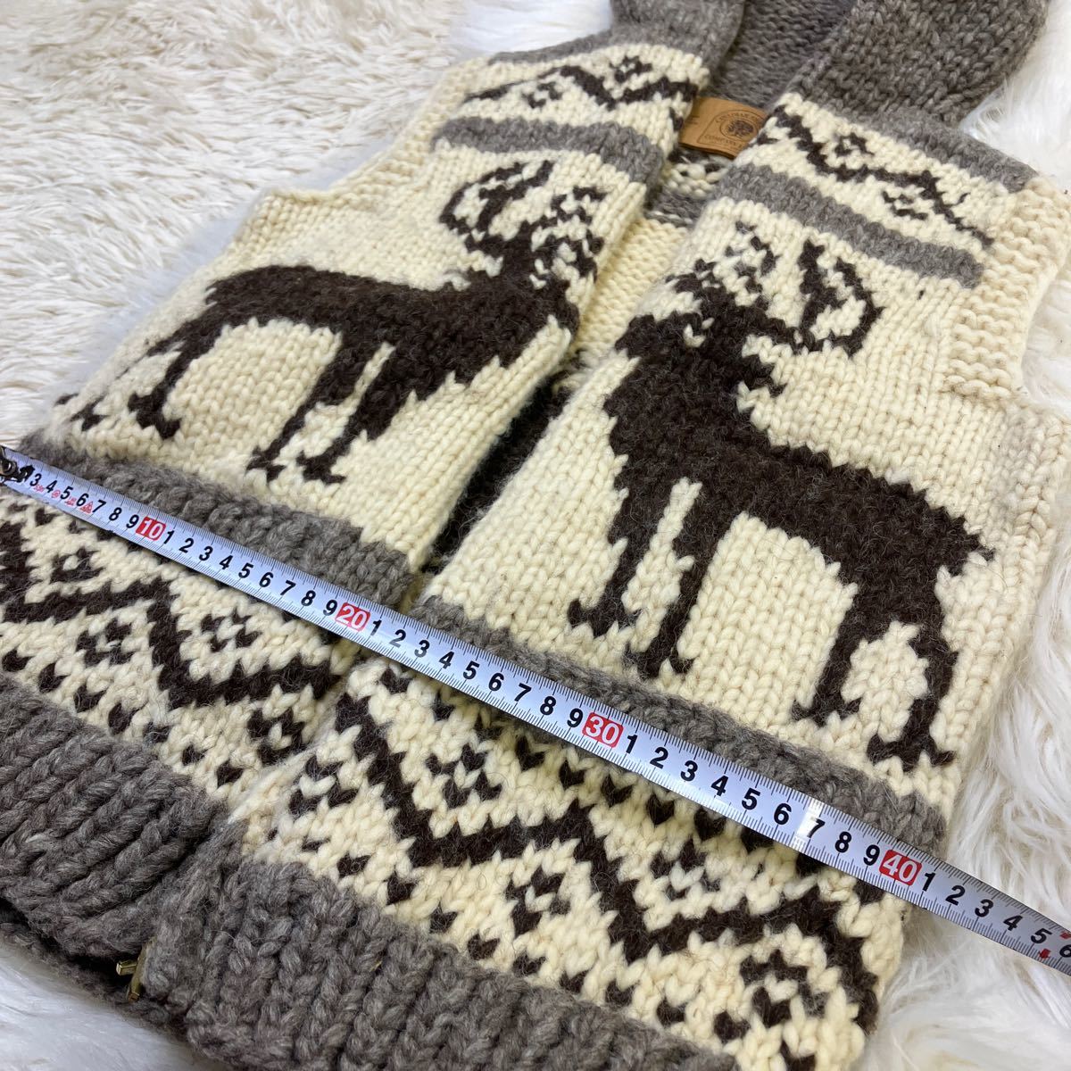 ★♪CANADIAN SWEATER♪新品同♪カナディアン♪ノルディック♪厚手♪カジュアル♪カウチン♪セーター♪ベスト♪前開き■エコッ服■エコっ服_画像6