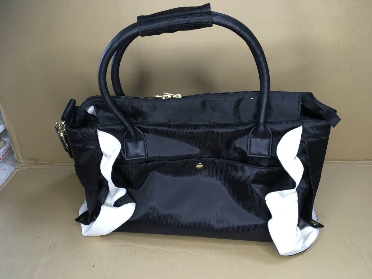  pet Carry shoulder bag |GODPIVA| black ribbon | black white color | width 35cm