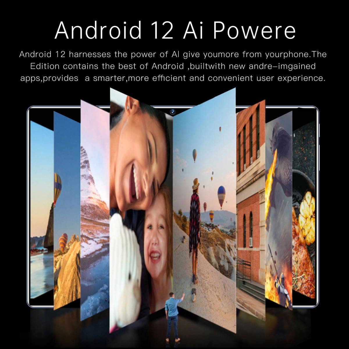 2023新作 タブレット PC 10.1インチ Android 12.0 Wi-Fiモデル 液晶 simフリー GMS認証 軽量 在宅勤務 ネット授業 8GB RAM/128GB ブラック_画像3