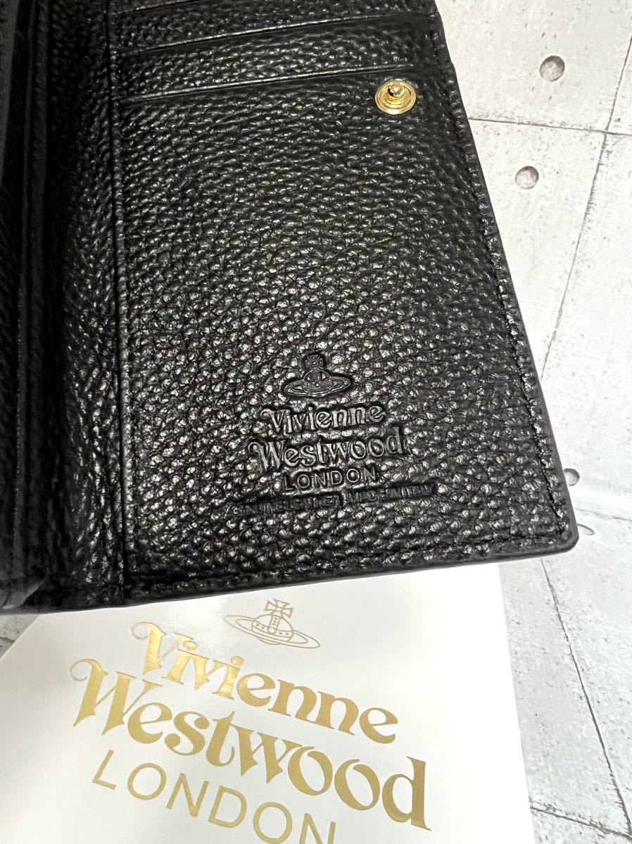 Vivienne Westwood ヴィヴィアンウエストウッド 三つ折り 長財布 70vv920 ブラック_画像6