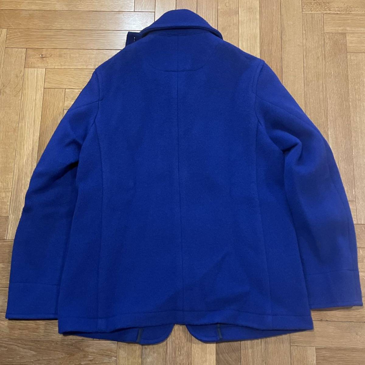 DANTON ダントン ウールモッサ 丸襟シングルジャケット サイズ表記42 ブルー 日本製 中古品 14A-SL-002 株式会社ボーイズ Bishop _画像2