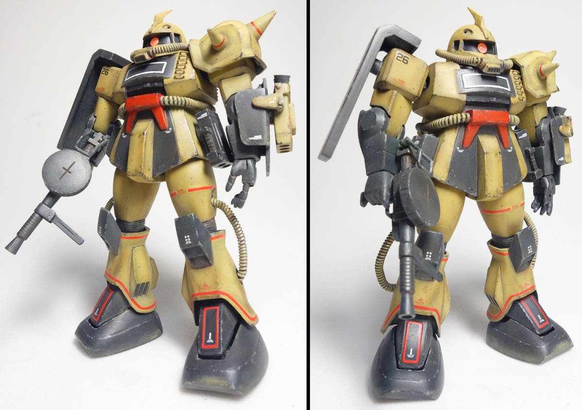 ■1/144　MSVデザートザク　旧キット　改修完成品　ジオラマ台付_画像7