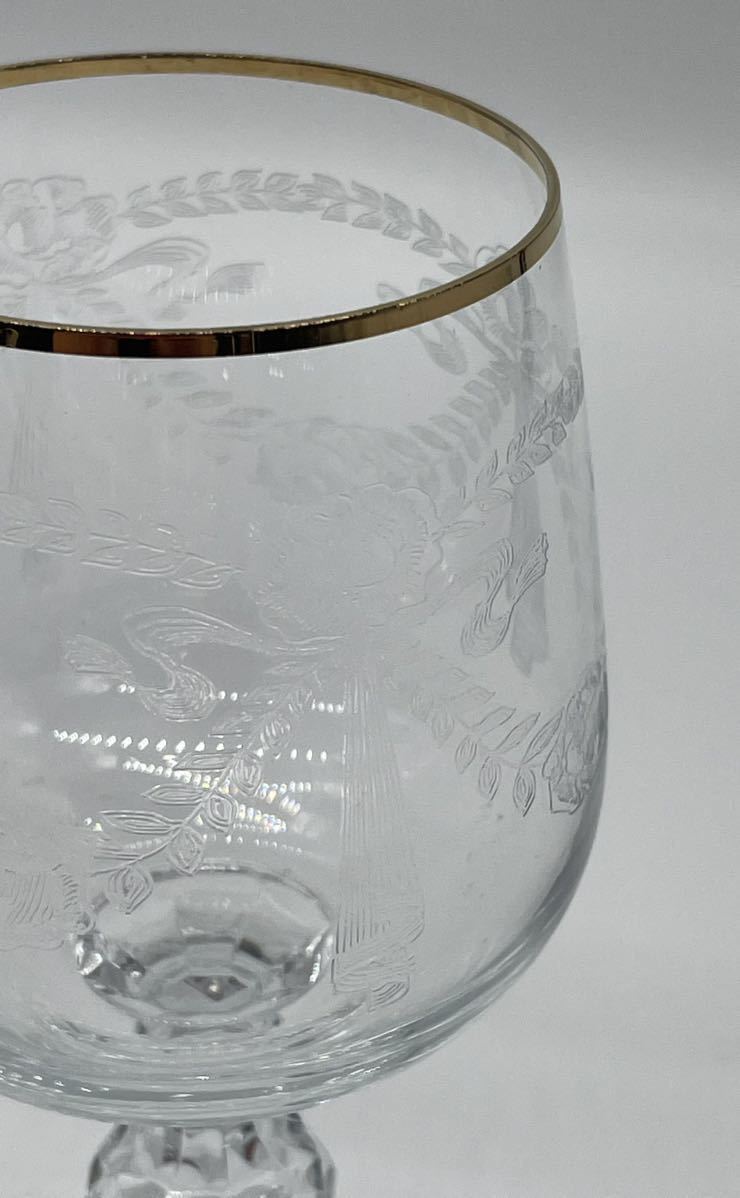 【い-11-77】BOHEMIA ワイングラス 6客 セット ハンドメイド クリスタル シャンパン 中古品_画像5