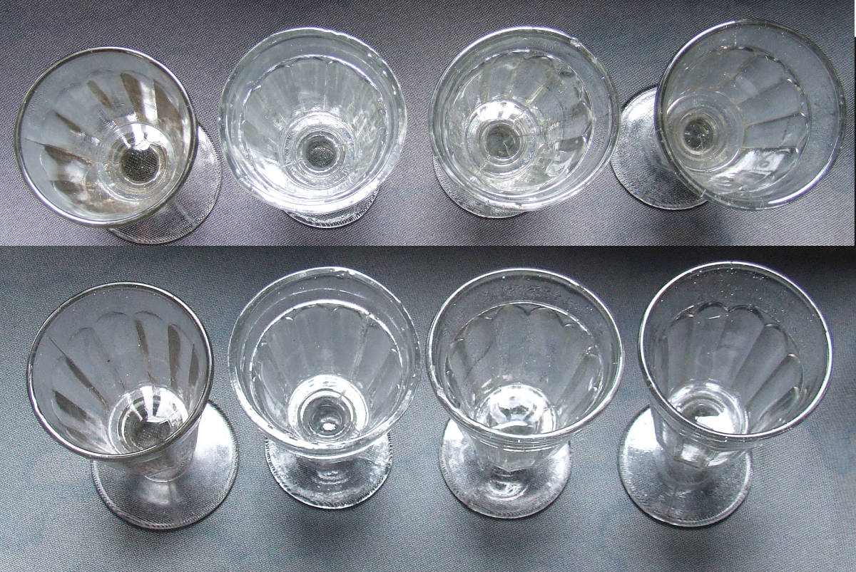 古いガラスコップ　気泡入り 歪みあり 曲がりあり 造りが適当 大きさバラバラ 口元デコボコ楕円も レトロなグラス_画像2