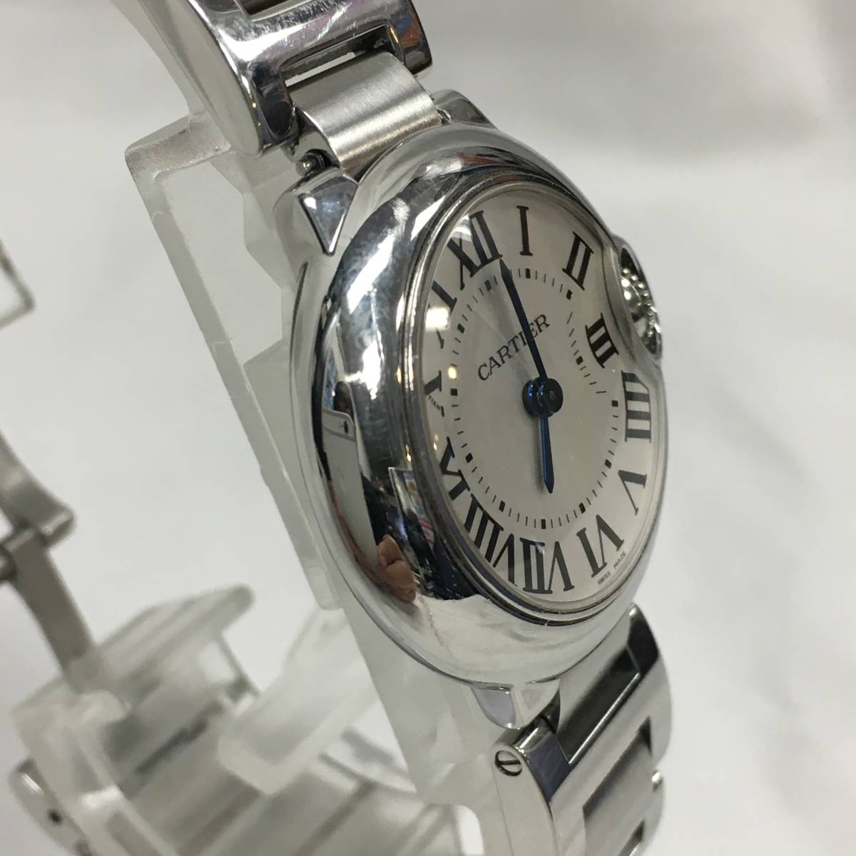 【電池交換済】Cartier カルティエ 腕時計 バロンブルー SM W69010Z4 クォーツ 説明書・保証書あり_画像2