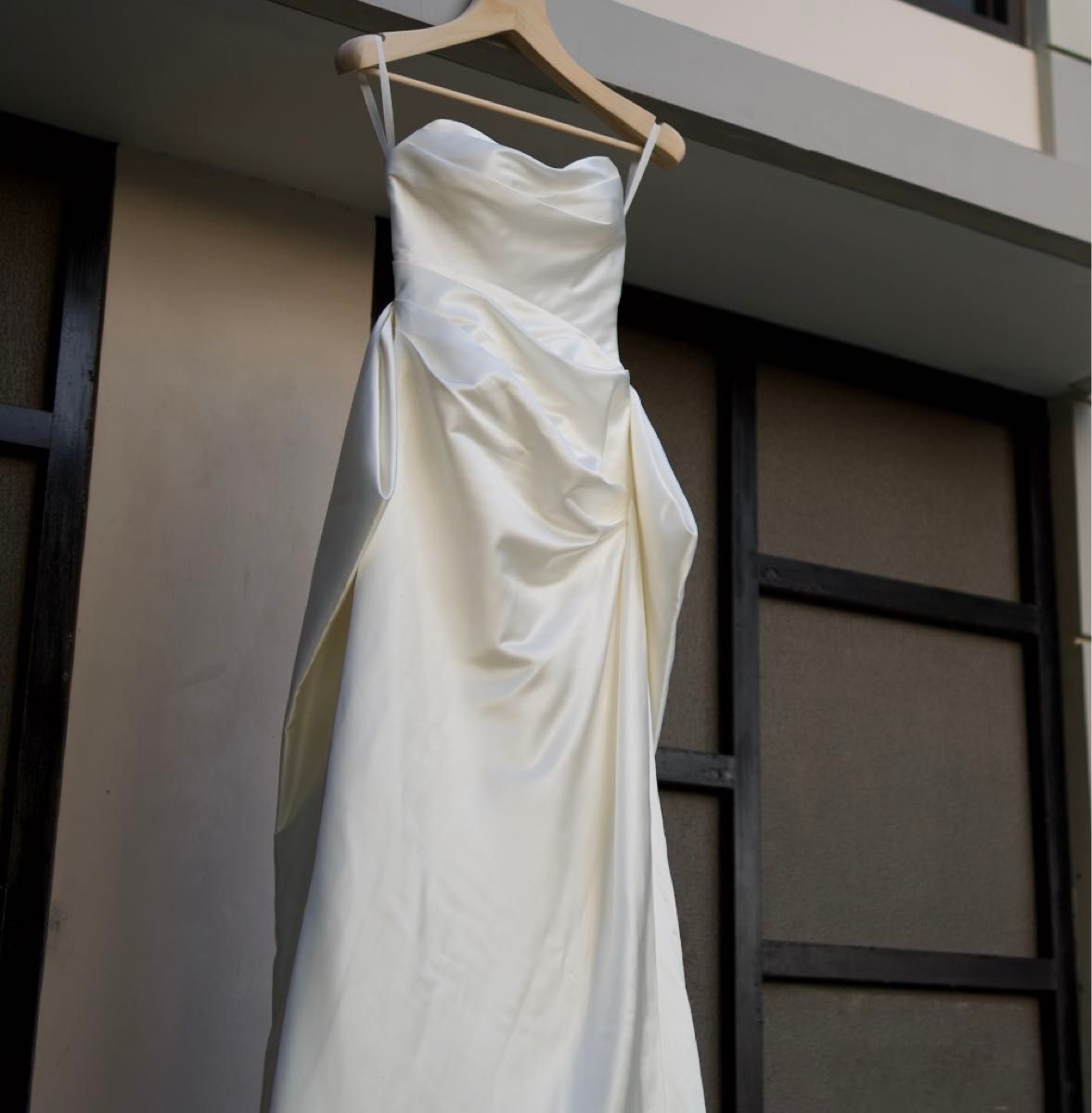 ウェディングドレス 前撮り 撮影 デザイナーズドレス クリームホワイト