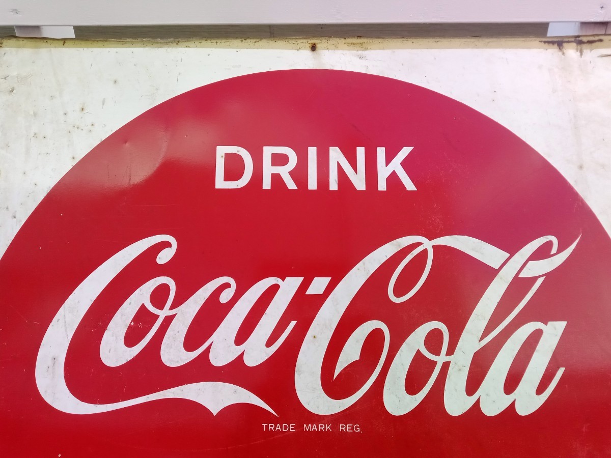 [ редкий ]*DRINK Coca-Cola Coke* Coca * Cola * очень большой сигнал low табличка * дисплей * retro * античный * Vintage * автограф 