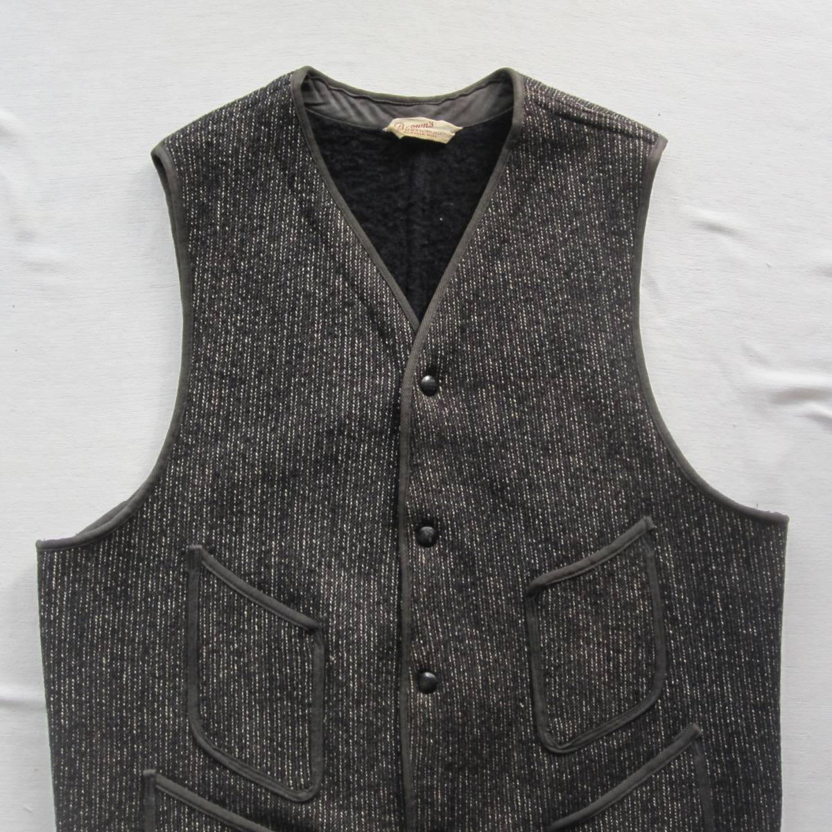 ☆ 40s ブラウンズ ビーチベスト 三角タグ (Vネック) / ブラウンズビーチ Brown's Beach Vest / 1930s 50s ビーチジャケット / ビンテージ_画像6