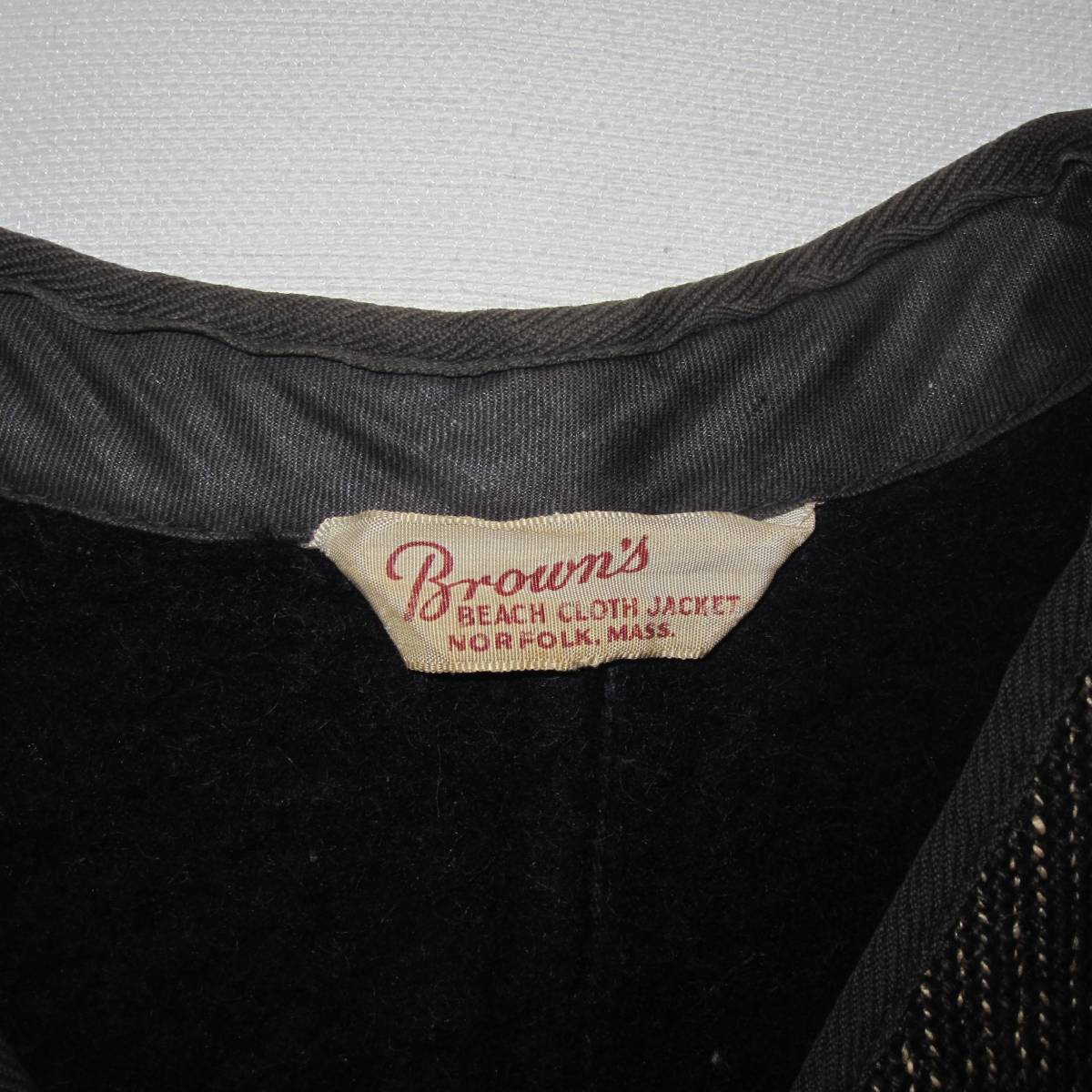 ☆ 40s ブラウンズ ビーチベスト 三角タグ (Vネック) / ブラウンズビーチ Brown's Beach Vest / 1930s 50s ビーチジャケット / ビンテージ_画像3