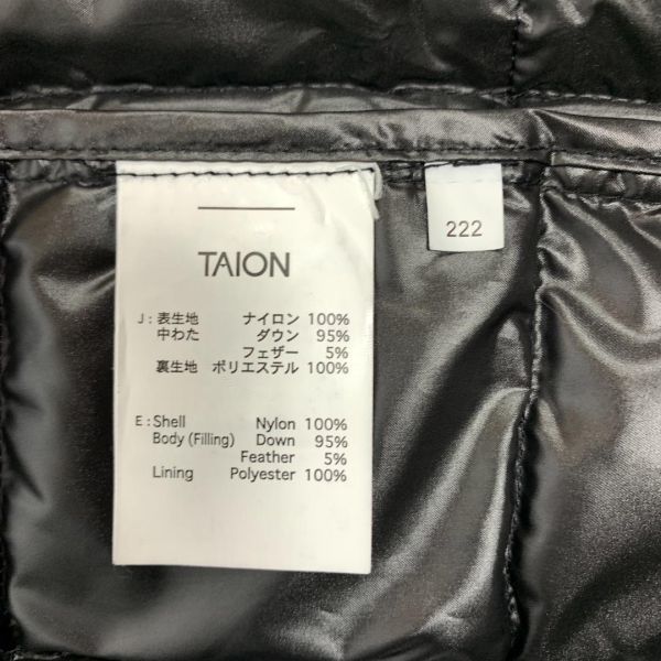 LA9509 TAION タイオン ライトダウンコート 黒ブラック フェザー混ライトウェア キルティング M_画像9