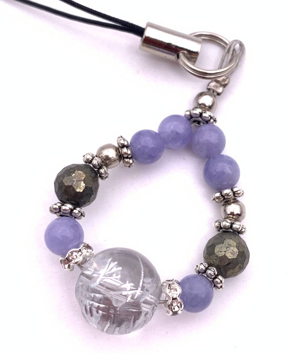  natural stone crystal silver carving blue dragon & tanzanite & pie light. strap 