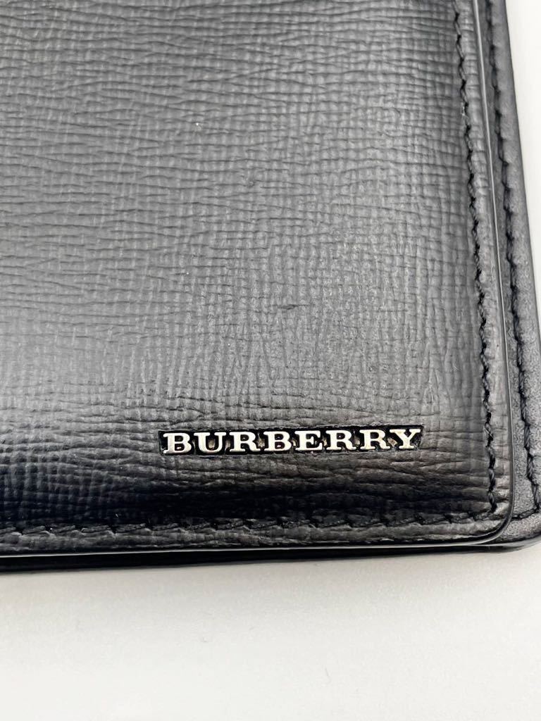 極美品 バーバリー 長財布 ブラック 小銭入れ付き メンズ レディース 二つ折り財布 カードケース コインケース クレストブリッジ　