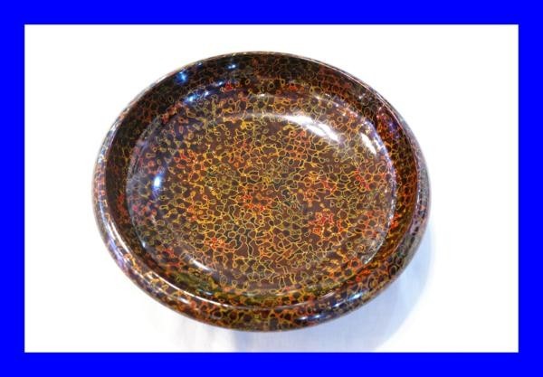 ○新品同様 津軽塗 漆器 菓子盆 菓子器 ユリア樹脂 D0981