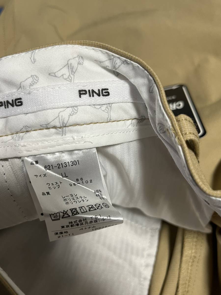 【PING】ピンゴルフ 春夏パンツ 品番621-2131301 サイズ2L カーキ 新品未使用 定価12,100円_画像6