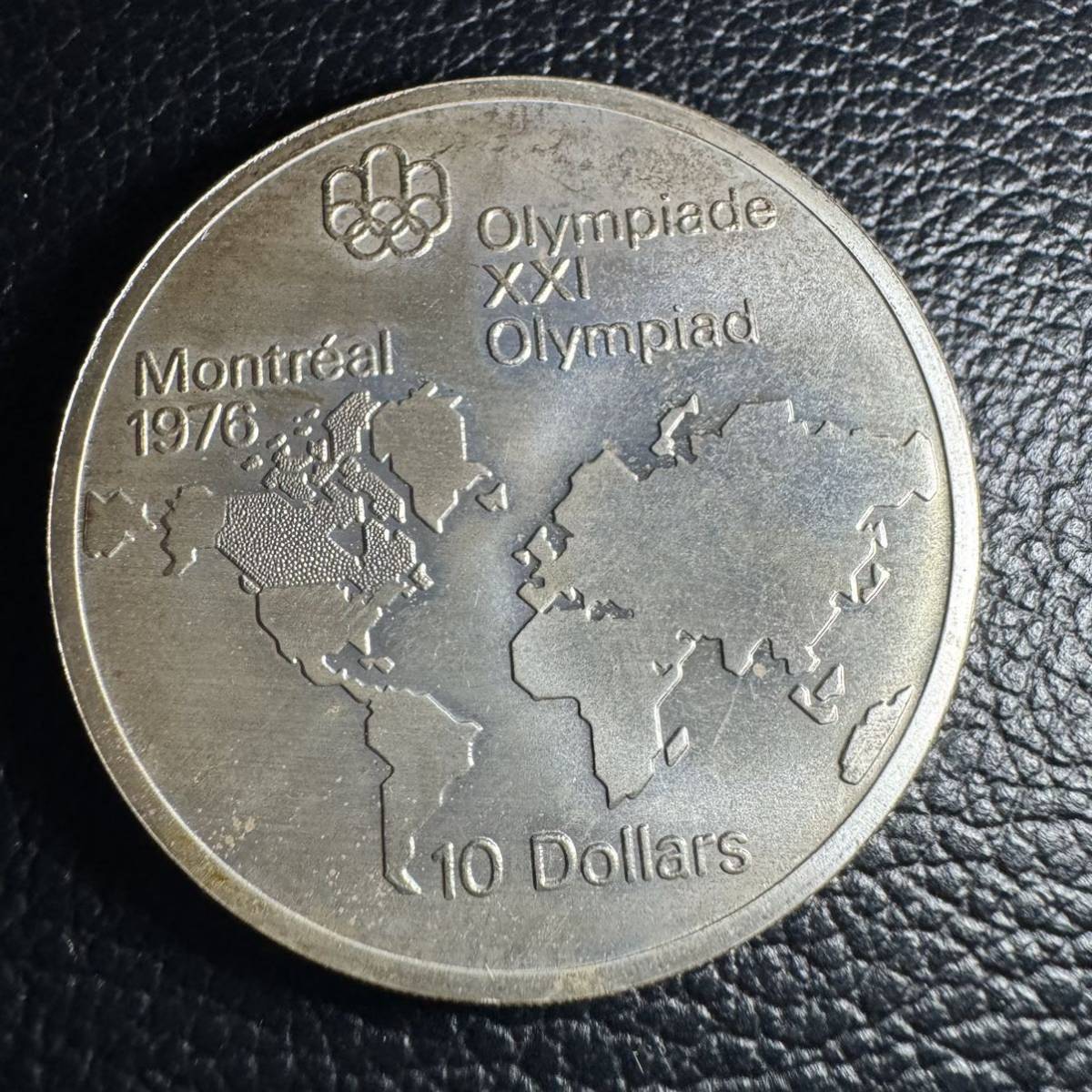 モントリオール オリンピック 1976年 カナダ 記念コイン エリザベス2世 銀貨 硬貨 10ドル_画像1