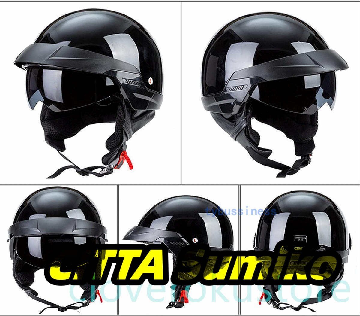 半帽ヘルメット ハーフヘルメット レトロ ハーフ ジェット 半キャップ軽量 バイクヘルメット メンズ レディース 耐衝撃性 男女兼用M_画像2