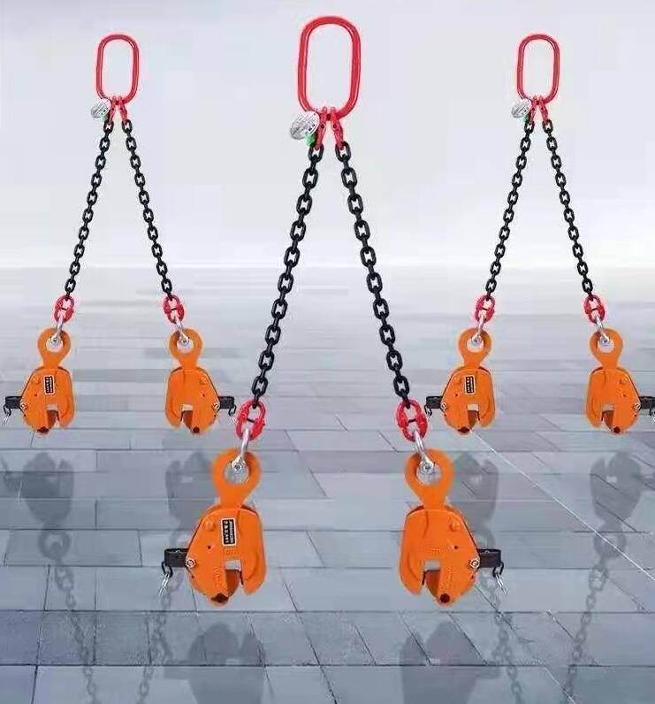 縦吊りクランプ チェーンスリング スーパーツール 2点吊り 使用荷重1t マンガン鋼 合金鋼 1m 縦つり用 吊上げの画像2