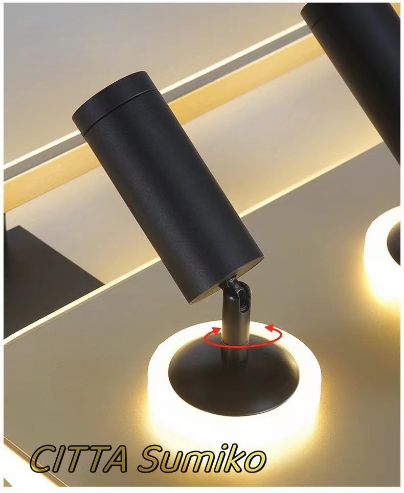 推薦作 LEDシーリングライト スポットライト付 リビングシーリングライト 照明 寝室照明 長方形 金色