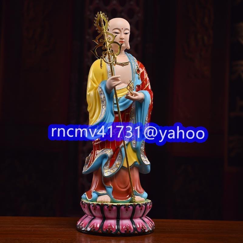 極上品 仏教美術 地蔵菩薩立像 寺院用仏具 高さ32cm_画像3