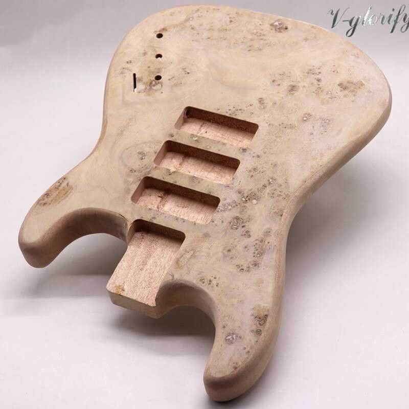 6 弦エレキギターのボディツリーバールトップ 2 個 okoume 木材結合ギターバレルのための適切な 24 フレットギターネック_画像5