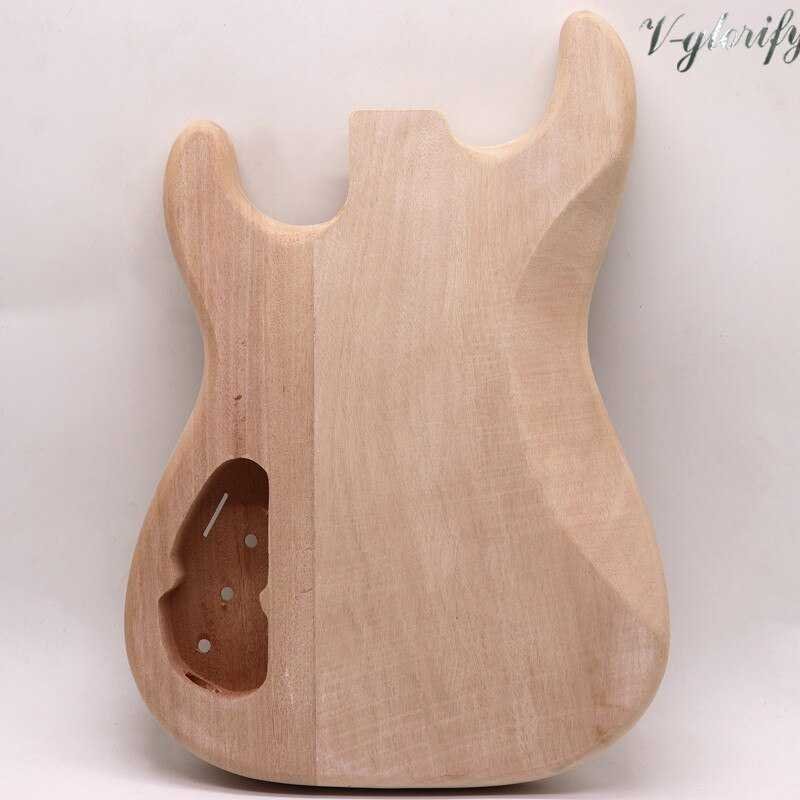 6 弦エレキギターのボディツリーバールトップ 2 個 okoume 木材結合ギターバレルのための適切な 24 フレットギターネック_画像4