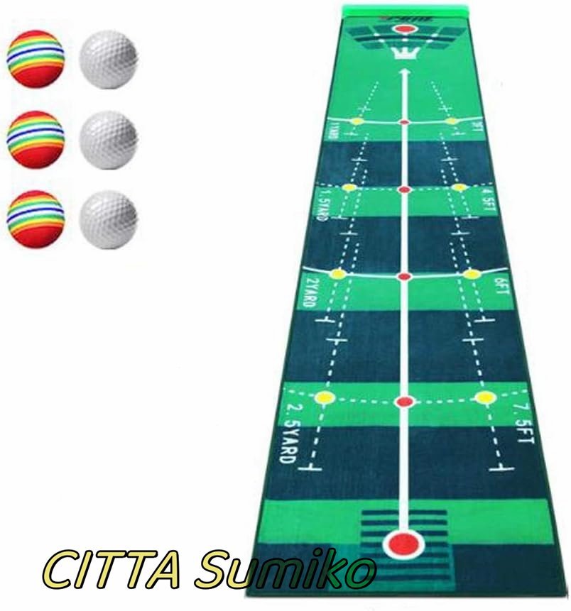 最新の制作 6個　ゴルフボール付き ゴルフパターマット 練習 上達 パター 角度練習 練習 器具 ゴルフ練習用 便利_画像1