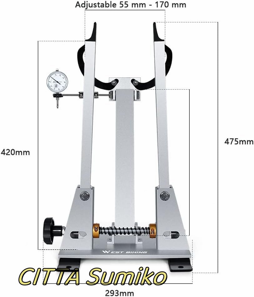 自転車の振れ取り台 、自転車のサイクリングロードバイク用の折りたたみ式ホイールツルーイング頑丈、ダイヤルインジケージタイヤ価格調整_画像4