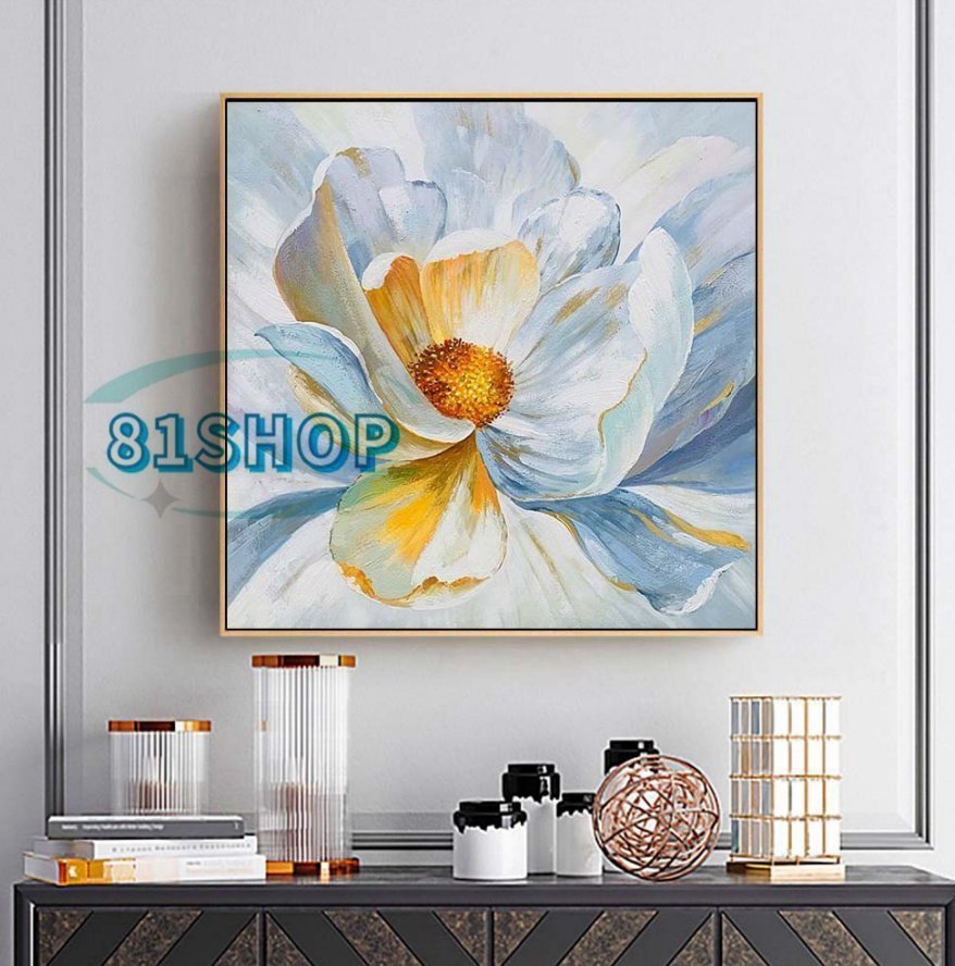 極美品★ 純粋な手描きの絵画 『花』 油彩 応接間掛画 玄関飾り 廊下壁画 H