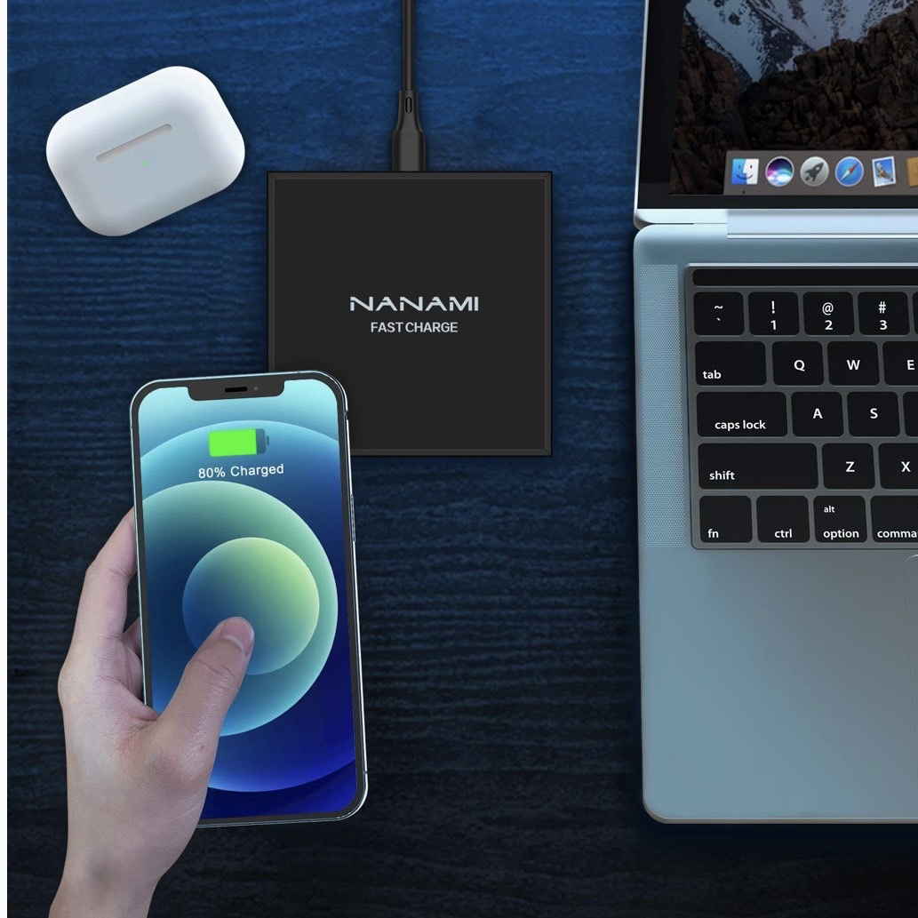 NANAMI ワイヤレス充電器 Qi急速 置くだけ充電器 15W出力 iPhone全qi機種対応 USB-Cポートの画像2