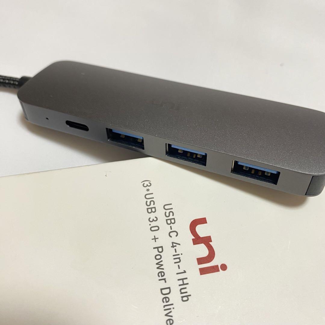 ☆USB Cハブ uni 4-in-1 USB Cアダプター 3つのUSB 3.0ポート付き 100W USB-C PD充電ポート Thunderbolt 3 USB Type C - USB 3.0_画像8