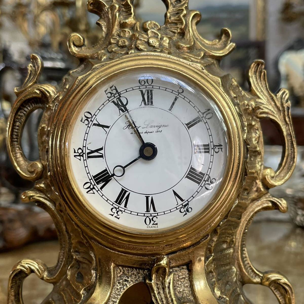 フフランスアンティーク　置き時計　アンティーク時計　クロック　ルイ15世様式　ミニ時計　マントルクロック　アンティーク　ロココ様式_画像9