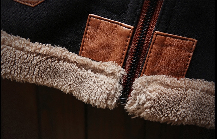 ●防寒 厚手の毛皮一体コート ラムウールファーコート 保温 防寒服 M～5XL 2色選択可 _画像10