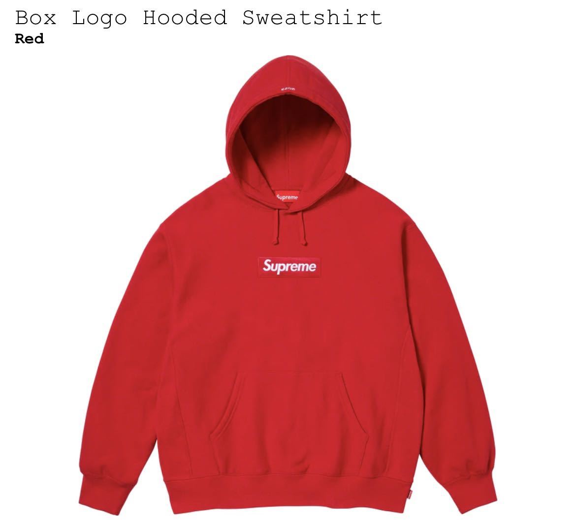 S 23FW Supreme Box Logo Hooded Sweatshirt Red シュプリーム ボックス ロゴ フーディ パーカー スウェット レッド 赤 新品未使用_画像1