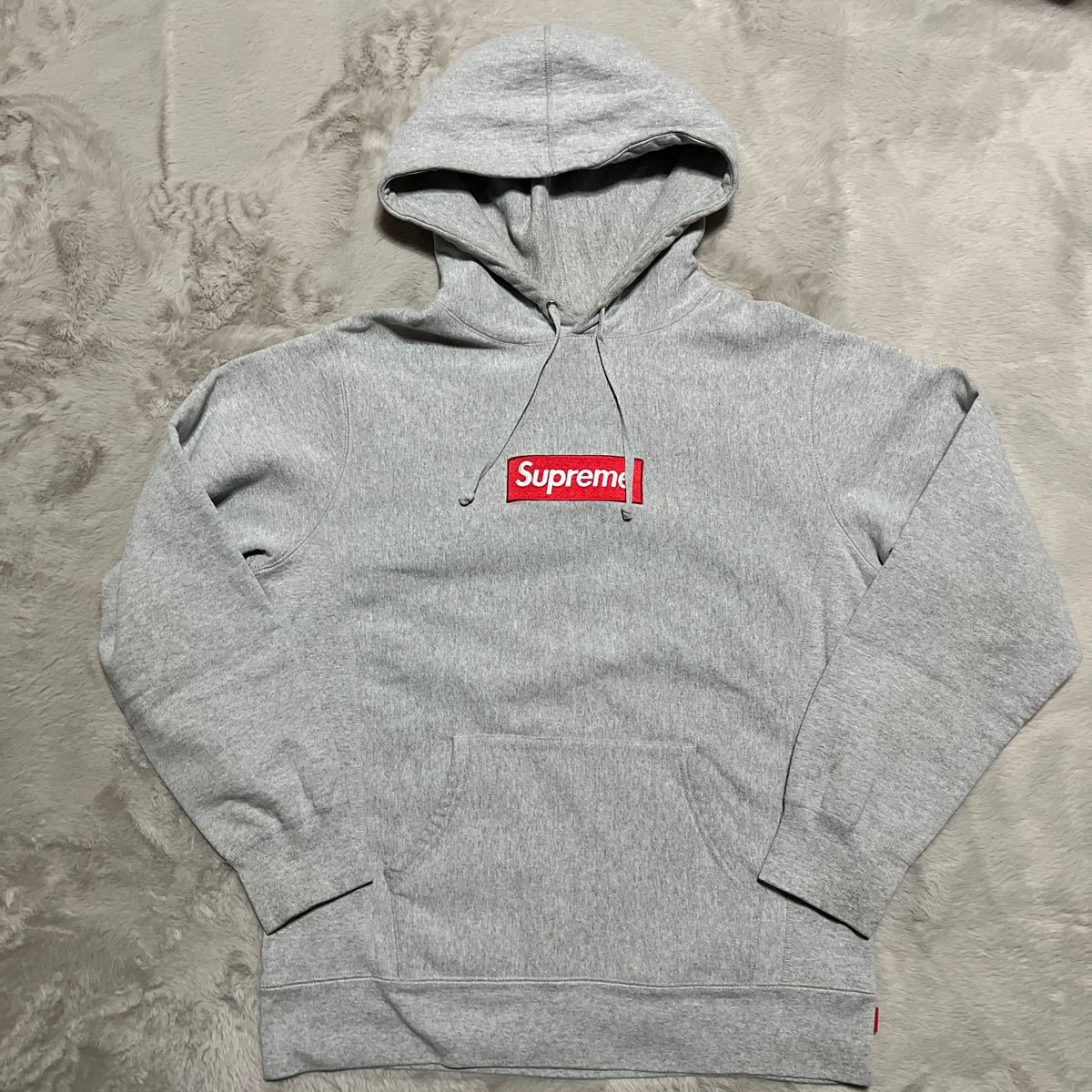 Supreme Box Logo Hooded Sweatshirt パーカー　GREY スウェット　ボックスロゴ　赤　RED Arc Motion モーション　アーチロゴ　L_画像2