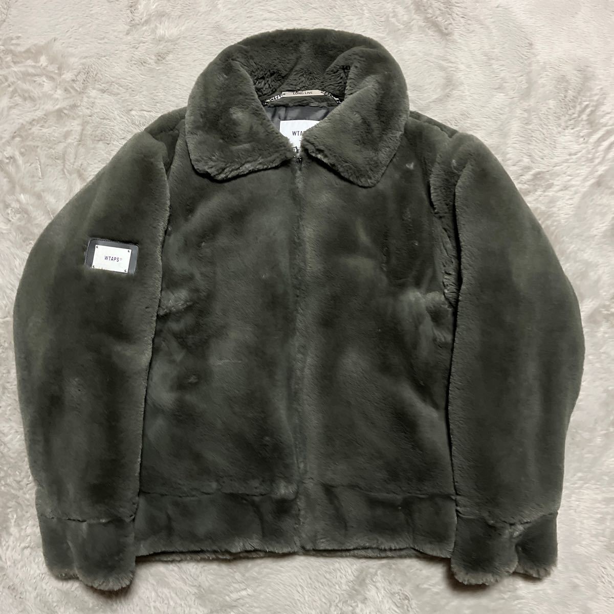 美品　21aw WTAPS GRIZZLY JACKET POLY. FUR GRAY ジャケット　ファー　1 WTVUA DESIGN BLANK s_画像1