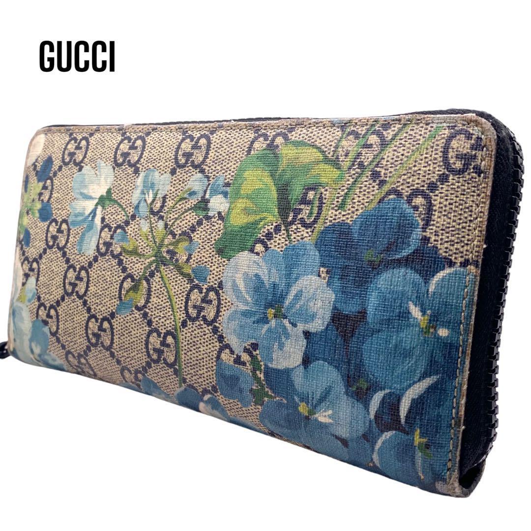 グッチ GUCCI ブルームス スプリーム GG 総柄 花柄 PVC サイフ 長財布