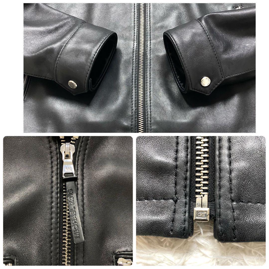 美品 MICHAEL KORS マイケルコース 羊革 ラムレザー シングル 美品 MICHAEL KORS マイケルコース 羊革 ラムレザー シングル